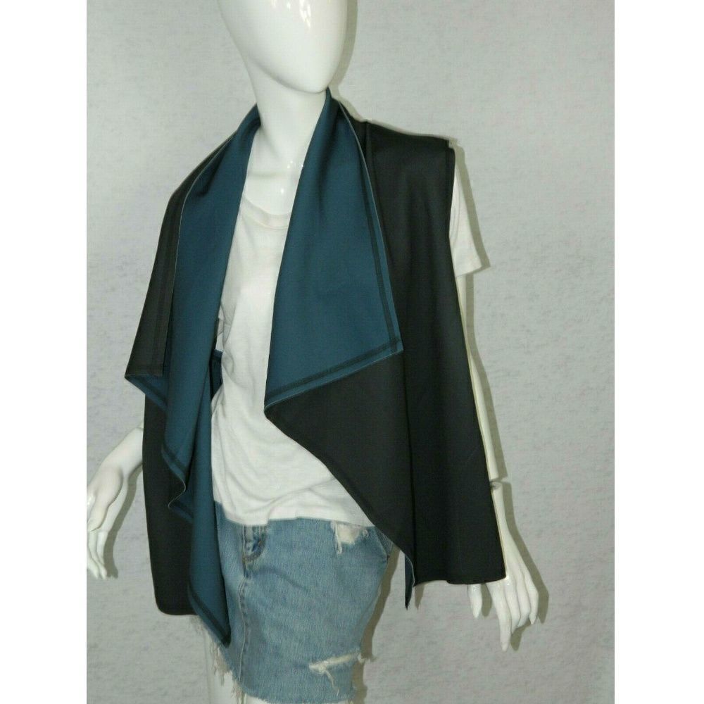 ALALA Vest Drape Front Athletic Black Blue Large - Picture 7 of 9